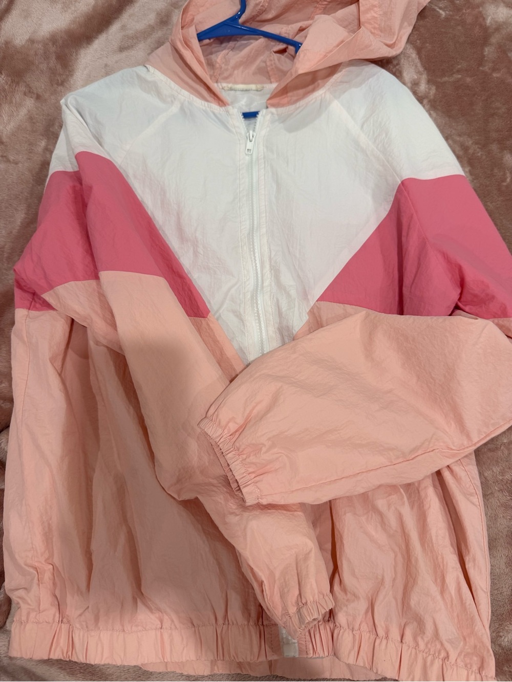 Pink Colorblock Windbreaker Jacket